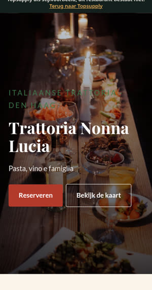Schermafbeelding van voorbeeldontwerp Trattoria Nonna Lucia